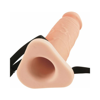 PIPEDREAM - FANTASY X-TENSIONS 8 IN. SILICONE HOLLOW EXTENSION WITH ADJUSTABLE STRAPS BEIGE