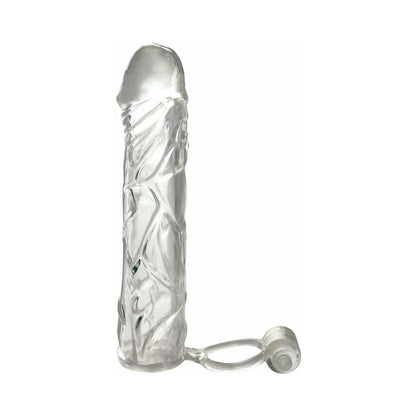 PIPEDREAM - FANTASY X-TENSIONS VIBRATING SUPER SLEEVE 1 IN. EXTENSION WITH BALL STRAP CLEAR