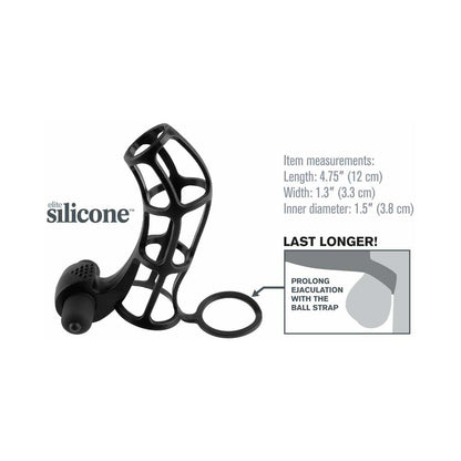 PIPEDREAM - FANTASY X-TENSIONS VIBRATING DELUXE SILICONE POWER CAGE BLACK