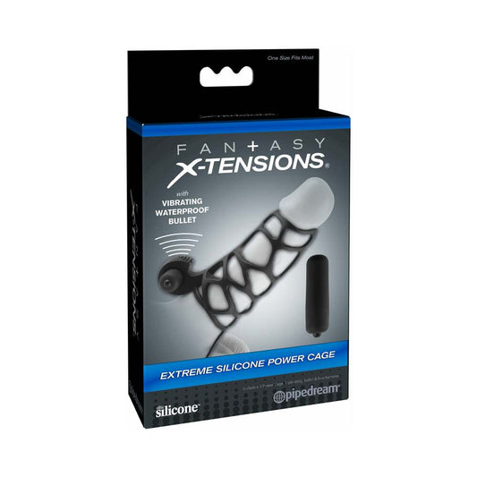 PIPEDREAM - FANTASY X-TENSIONS VIBRATING EXTREME SILICONE POWER CAGE BLACK