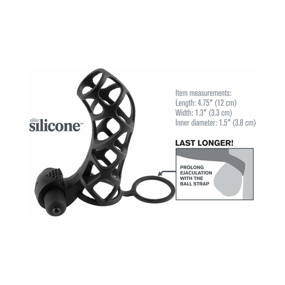 FANTASY X-TENSIONS VIBRATING EXTREME SILICONE POWER CAGE BLACK
