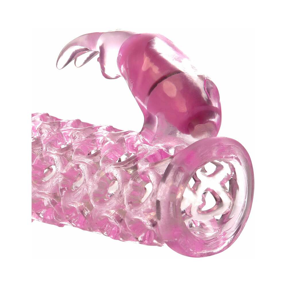 PIPEDREAM - FANTASY X-TENSIONS VIBRATING COUPLES CAGE 1 IN. EXTENSION PINK