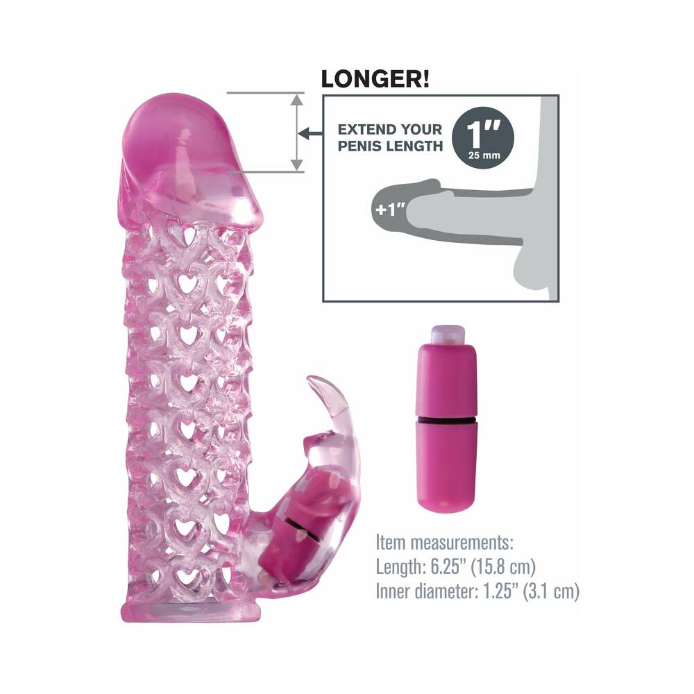 FANTASY X-TENSIONS VIBRATING COUPLES CAGE 1 IN. EXTENSION PINK