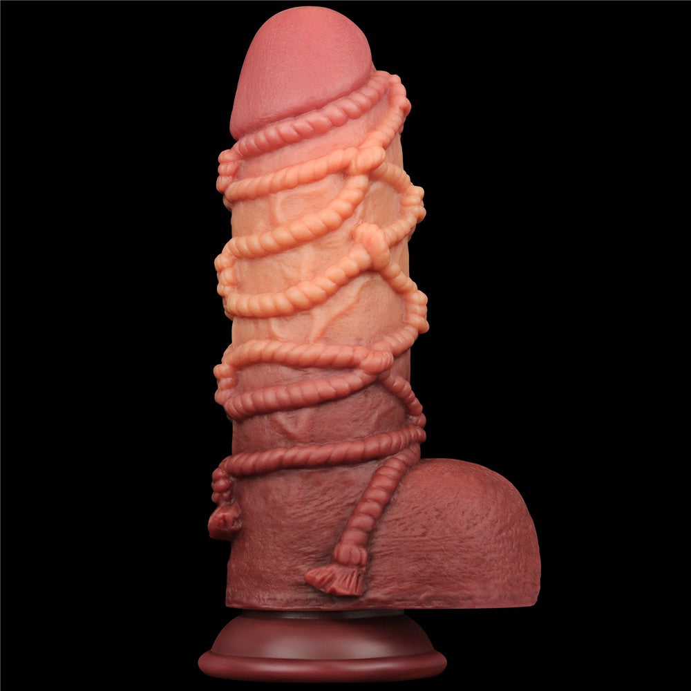 LOVETOY - 9.5'' DUAL LAYERED PLATINUM SILICONE COCK WITH ROPE_B15O50_3