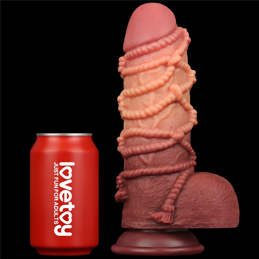 LOVETOY - 9.5'' DUAL LAYERED PLATINUM SILICONE COCK WITH ROPE_B15O50_3