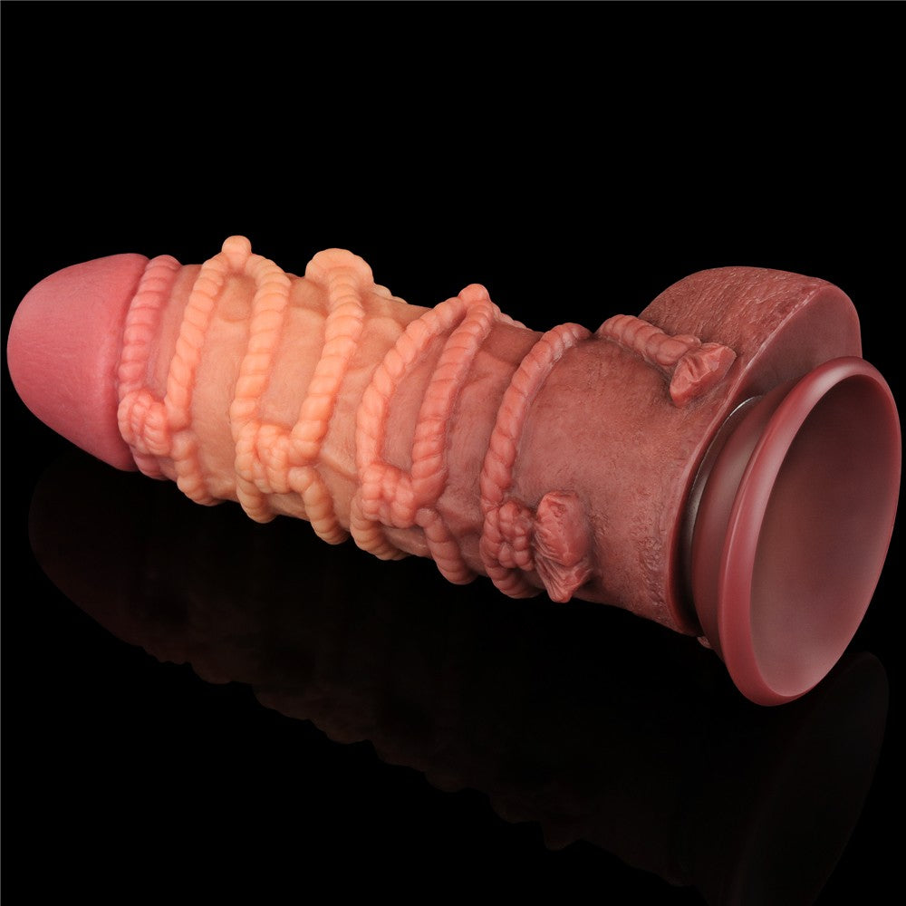LOVETOY - 9.5'' DUAL LAYERED PLATINUM SILICONE COCK WITH ROPE_B15O50_3
