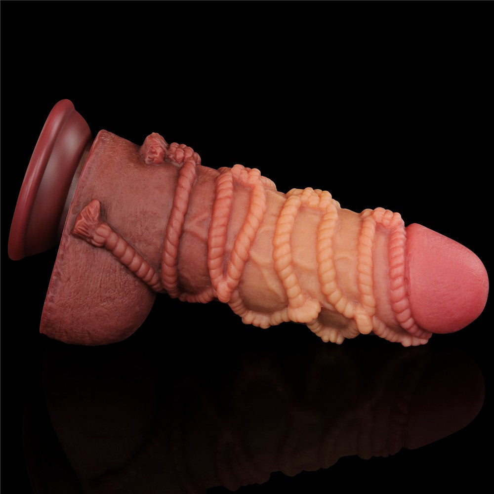 LOVETOY - 9.5'' DUAL LAYERED PLATINUM SILICONE COCK WITH ROPE_B15O50_3