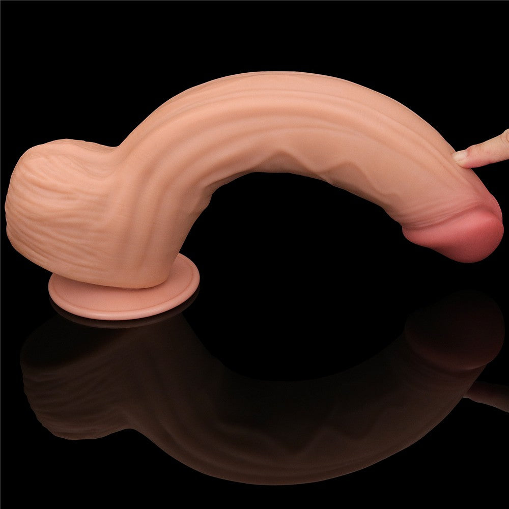 LOVETOY - 12'' KING SIZED SLIDING SKIN DUAL LAYER DONG