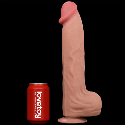 LOVETOY - 14'' KING SIZED SLIDING SKIN DUAL LAYER DONG