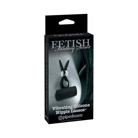 PIPEDREAM - FETISH FANTASY SERIES LIMITED EDITION VIBRATING SILICONE NIPPLE LASSOS BLACK