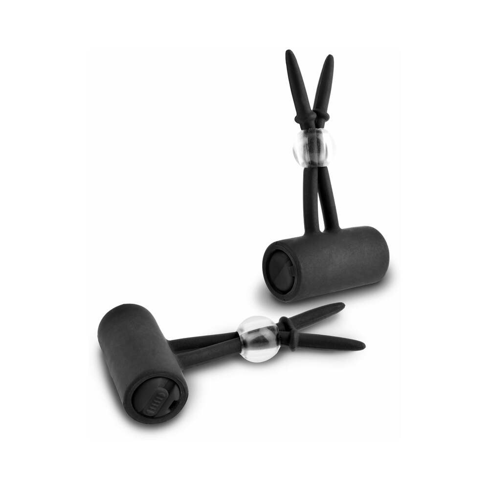 PIPEDREAM - FETISH FANTASY SERIES LIMITED EDITION VIBRATING SILICONE NIPPLE LASSOS BLACK