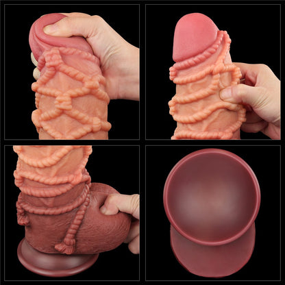 LOVETOY - 9.5'' DUAL LAYERED PLATINUM SILICONE COCK WITH ROPE_B15O50_3