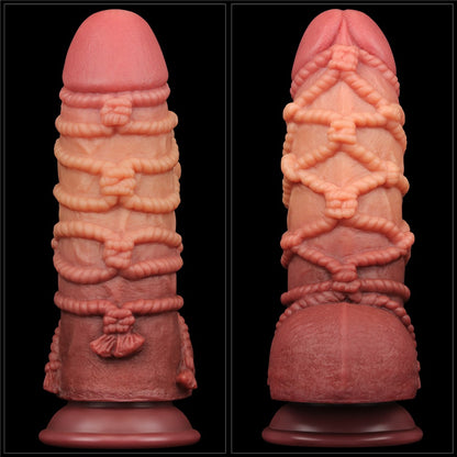 LOVETOY - 9.5'' DUAL LAYERED PLATINUM SILICONE COCK WITH ROPE_B15O50_3