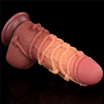 LOVETOY - 9.5'' DUAL LAYERED PLATINUM SILICONE COCK WITH ROPE_B15O50_3