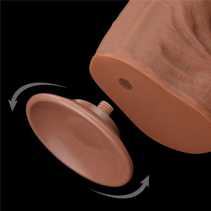 LOVETOY - 14'' KING SIZED SLIDING SKIN DUAL LAYER DONG BROWN