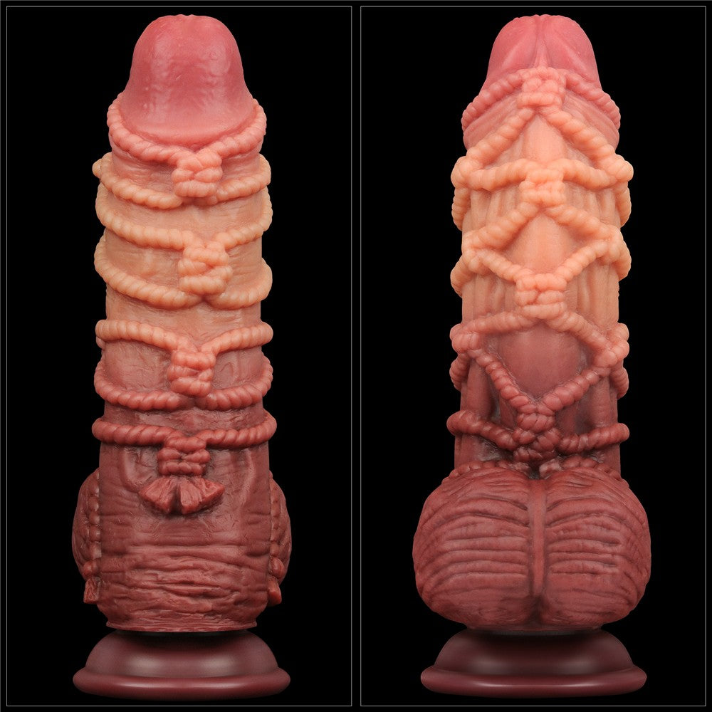LOVETOY - 9.5'' DUAL LAYERED PLATINUM SILICONE COCK WITH ROPE_B15O50_3