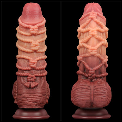 LOVETOY - 9.5'' DUAL LAYERED PLATINUM SILICONE COCK WITH ROPE_B15O50_3