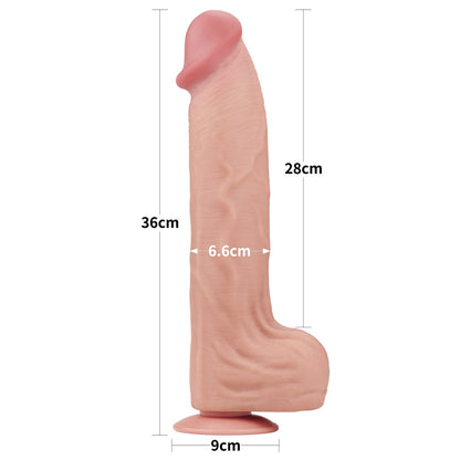 LOVETOY - 14'' KING SIZED SLIDING SKIN DUAL LAYER DONG