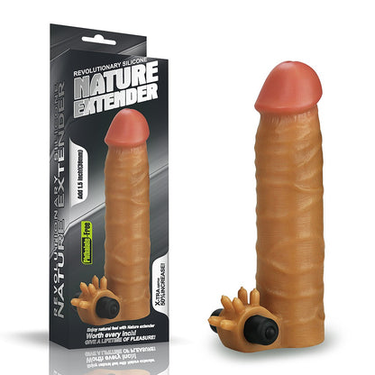 LOVETOY - ADD 1.5" VIBRATING SILICONE EXTENDER BROWN_B15O50_1