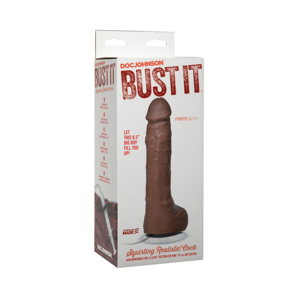 DOC JOHNSON - BUST IT SQUIRTING PENE REALISTA CON MANTEQUILLA DE NUECES DE 1 OZ