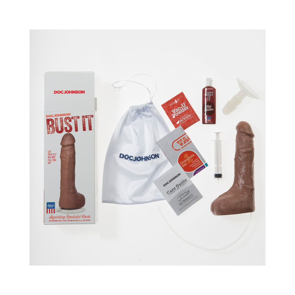 DOC JOHNSON - BUST IT SQUIRTING PENE REALISTA CON MANTEQUILLA DE NUECES DE 1 OZ