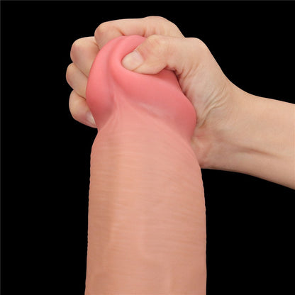 LOVETOY - 14'' KING SIZED SLIDING SKIN DUAL LAYER DONG
