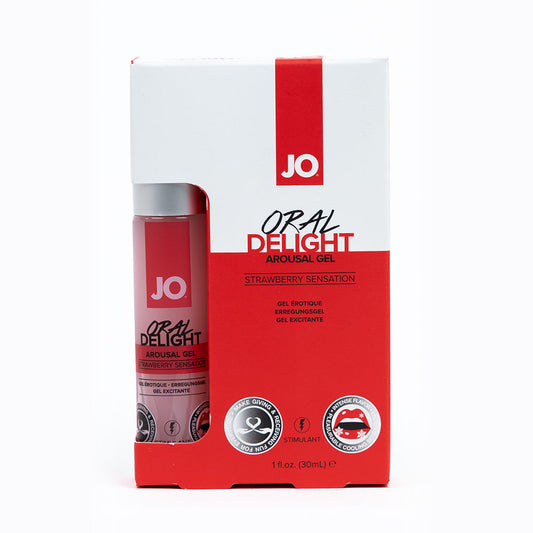 JO ORAL DELIGHT AROUSAL GEL STRAWBERRY SENSATION 1 OZ.