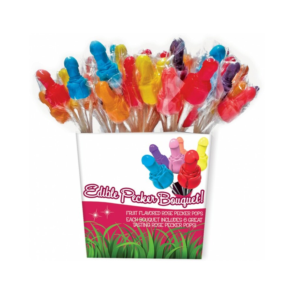 HOTT PRODUCTS - PECKER CANDY BOUQUET - 72PC PAIL DISPLAY (12 BUNDLES)