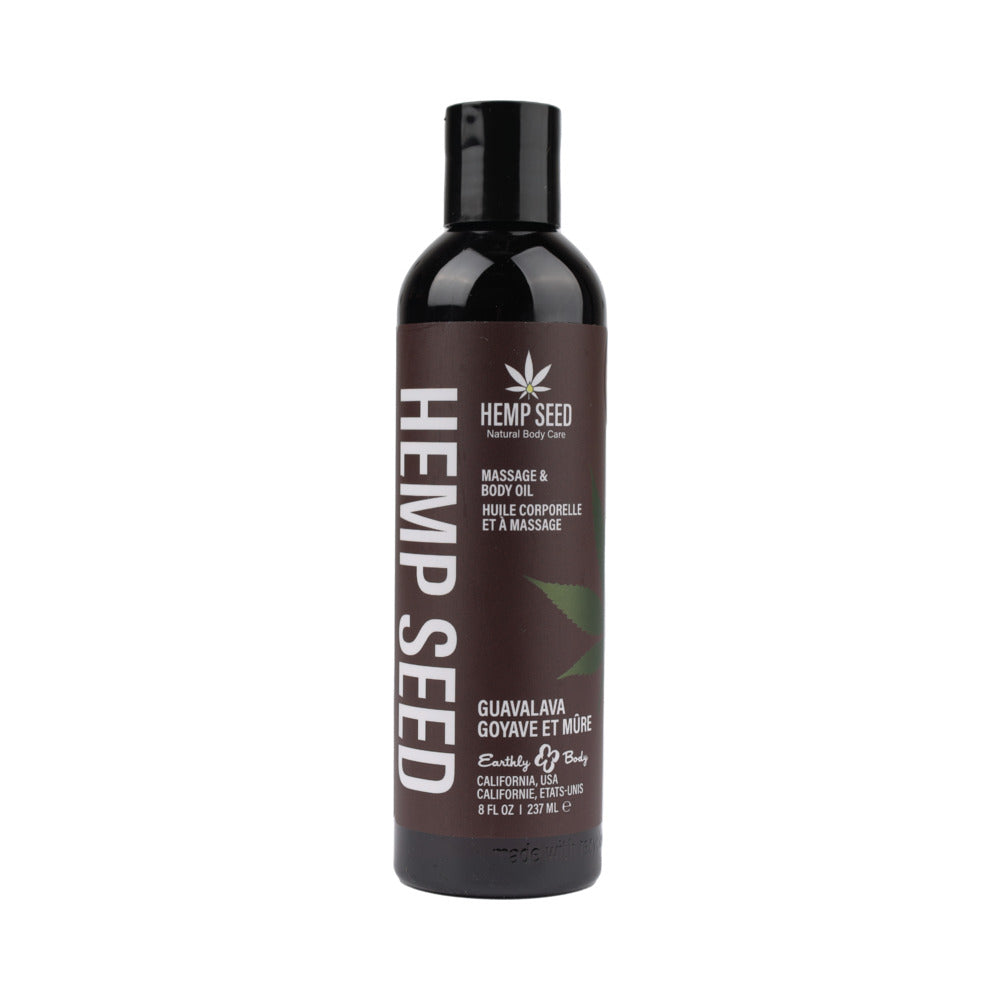 EARTHLY BODY - HEMP SEED MASSAGE OIL GUAVALAVA 8 OZ.