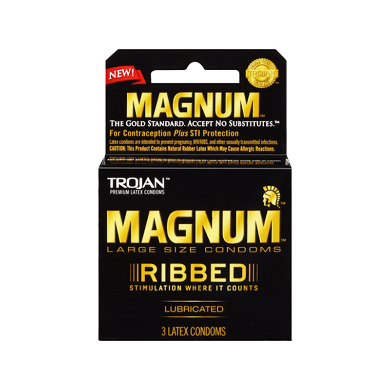 TROJAN MAGNUM RIBBED 3PK