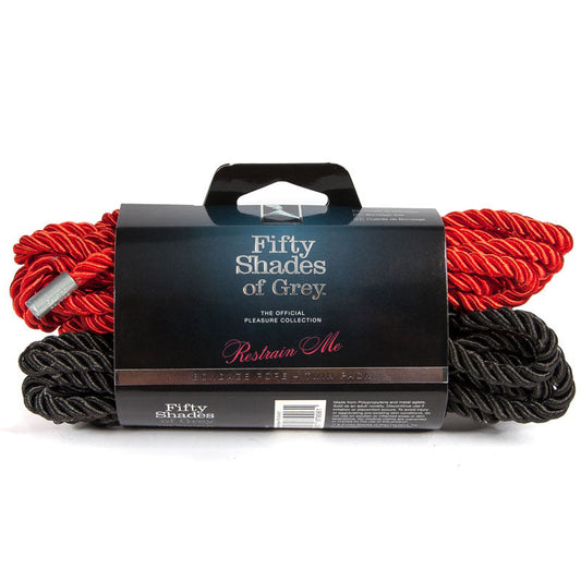 FIFTY SHADES OF GREY RESTRAIN ME BONDAGE ROPE TWIN PACK RED/BLACK