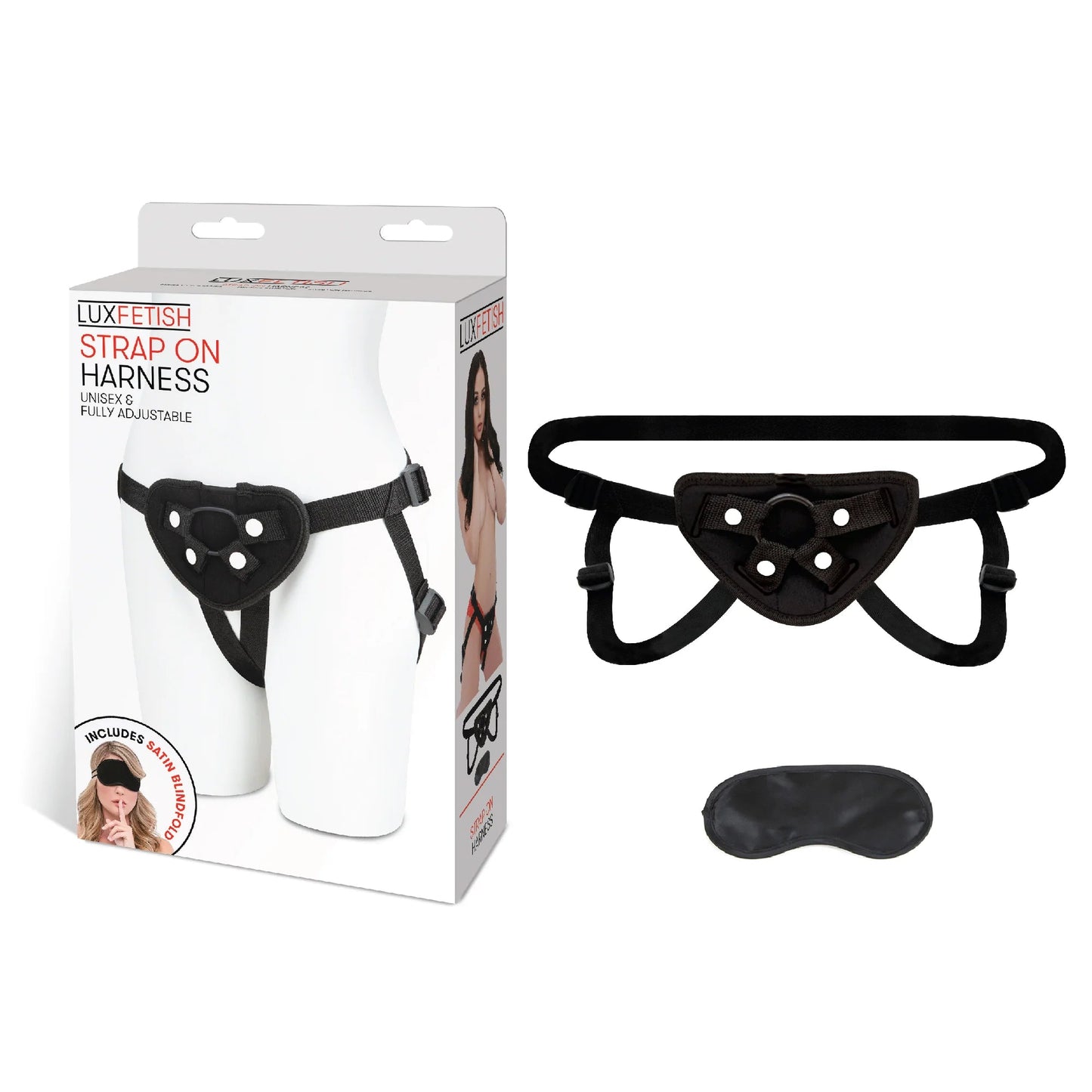 LUX FETISH NEOPRENE STRAP-ON HARNESS BLACK