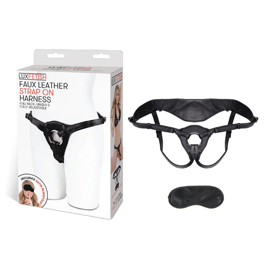 LUX FETISH PATENT LEATHER STRAP-ON HARNESS BLACK