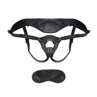 LUX FETISH PATENT LEATHER STRAP-ON HARNESS BLACK