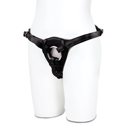 LUX FETISH PATENT LEATHER STRAP-ON HARNESS BLACK