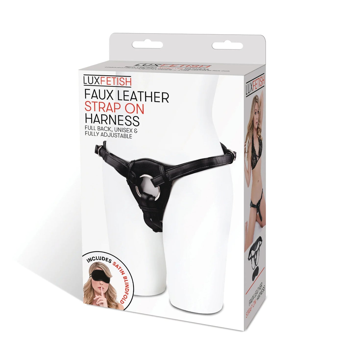 ELECTRIC EEL - LUX FETISH PATENT LEATHER STRAP-ON HARNESS BLACK