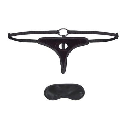 LUX FETISH BLACK VELVET BIKINI STRAP-ON
