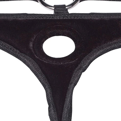 LUX FETISH BLACK VELVET BIKINI STRAP-ON