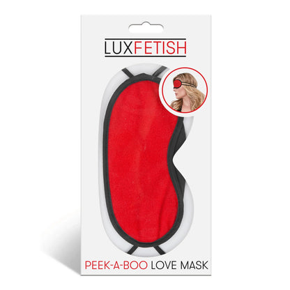 ELECTRIC EEL - LUX FETISH PEEK-A-BOO LOVE MASK BLINDFOLD RED