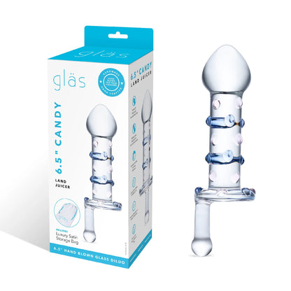 GLAS 6.5 IN. CANDY LAND JUICER ROTATING DILDO