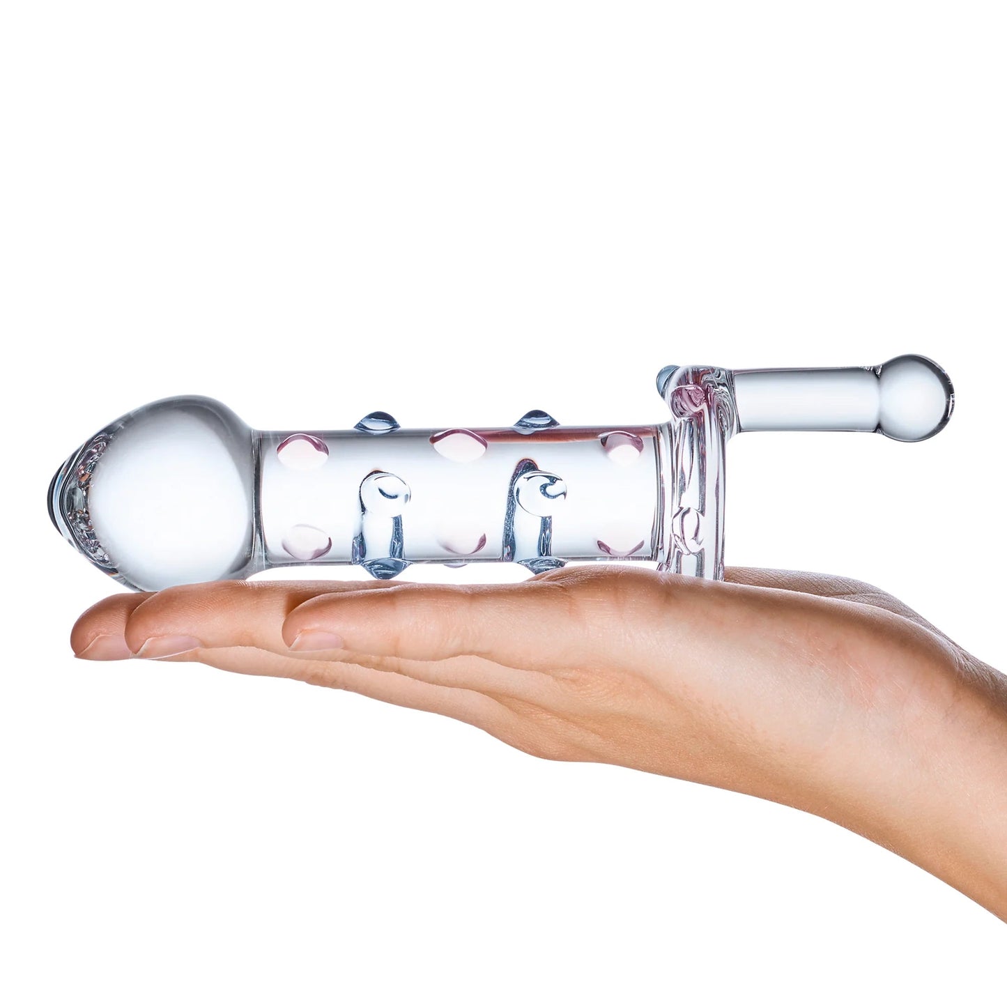 GLAS 6.5 IN. CANDY LAND JUICER ROTATING DILDO