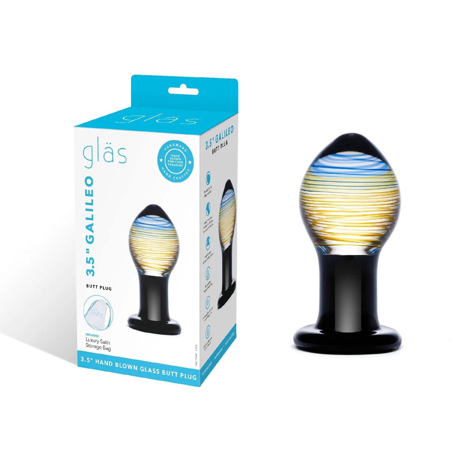 ELECTRIC EEL - GLAS 3.5 IN. GALILEO GLASS BUTT PLUG