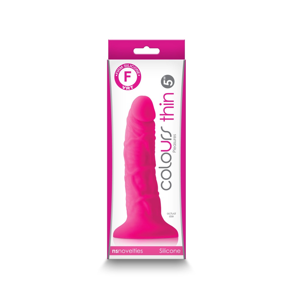 NS TOYS - COLOURS - PLEASURES - THIN 5" DILDO - PINK