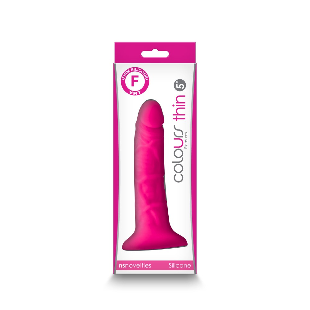 NS TOYS - COLOURS - PLEASURES - THIN 5" DILDO - PINK