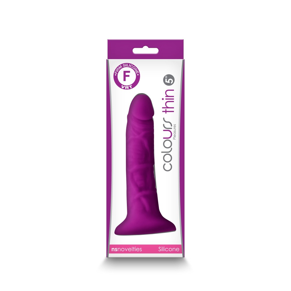 NS TOYS - COLOURS - PLEASURES - THIN 5" DILDO - PURPLE