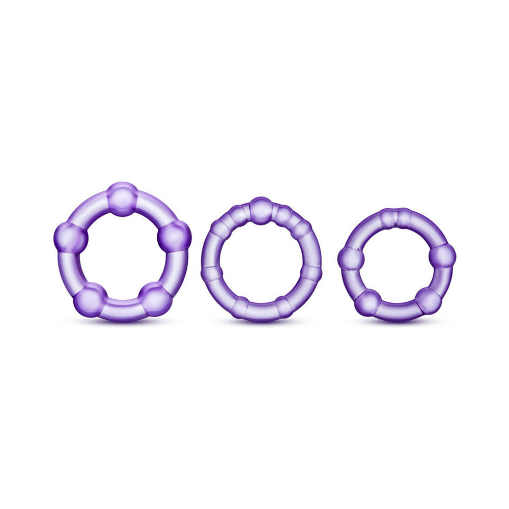 BLUSH - STAY HARD BEADED COCKRINGS 3 PIECE SET