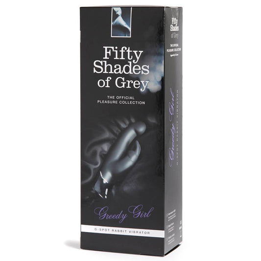 FIFTY SHADES OF GREY - VIBRADOR CONEJITO RECARGABLE DE SILICONA PARA EL PUNTO G GREEDY GIRL NEGRO