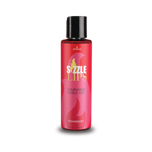 SENSUVA - SIZZLE LIPS WARMING EDIBLE GEL STRAWBERRY 4.2 OZ.