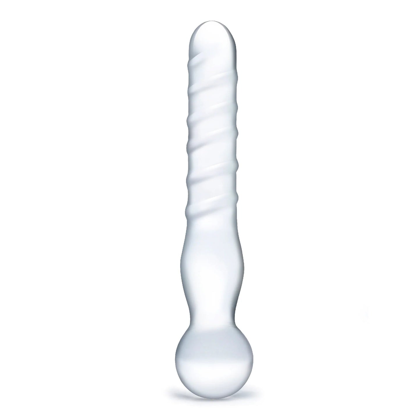 GLAS 8 IN. JOYSTICK CLEAR GLASS DILDO