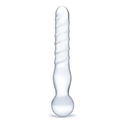 GLAS 8 IN. JOYSTICK CLEAR GLASS DILDO